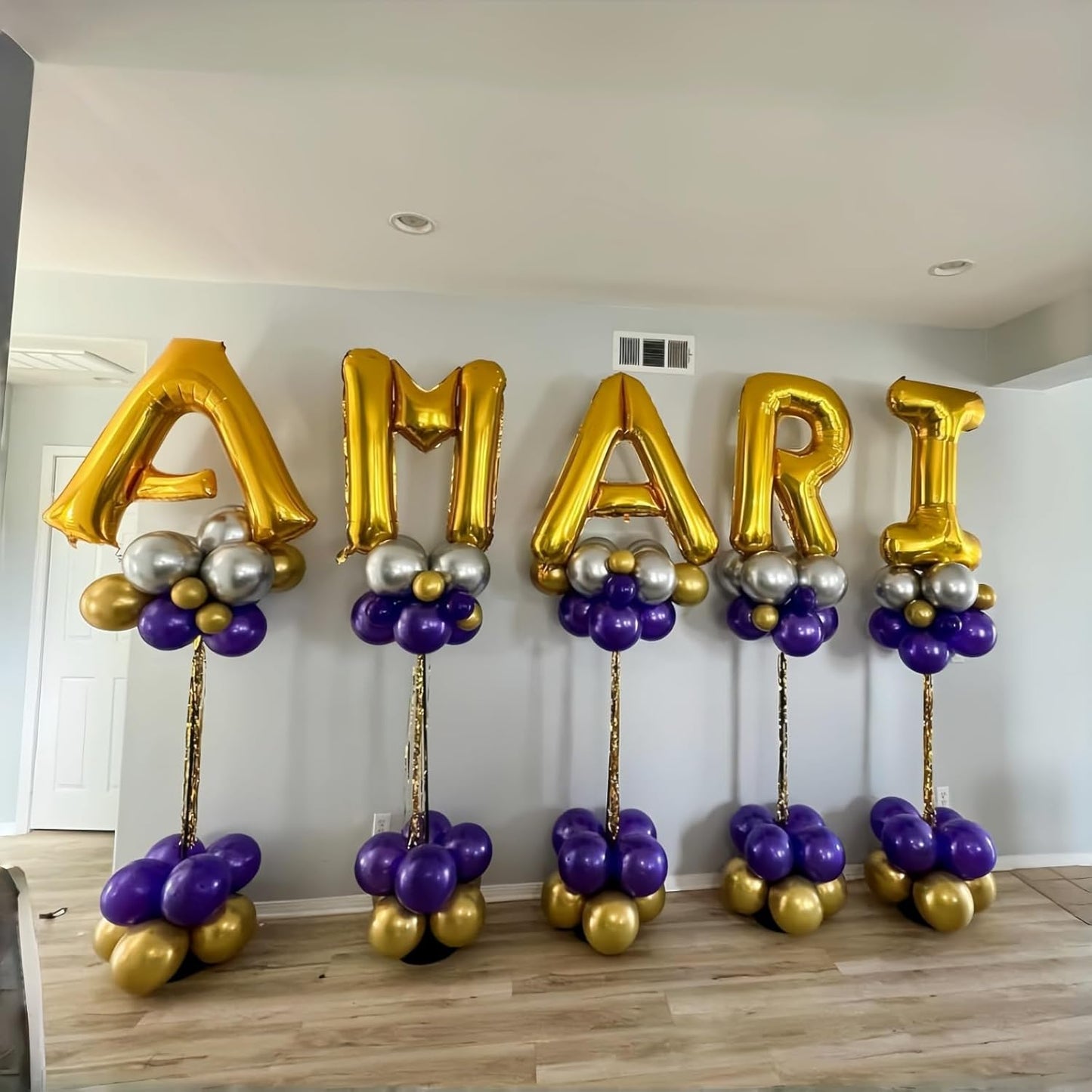 40 Inch Gold Alphabet Balloons - Large Self-Inflating Custom Letter N Decor for Name Words - Helium Foil for Men Birthday Party Anniversary Decorations Supplies