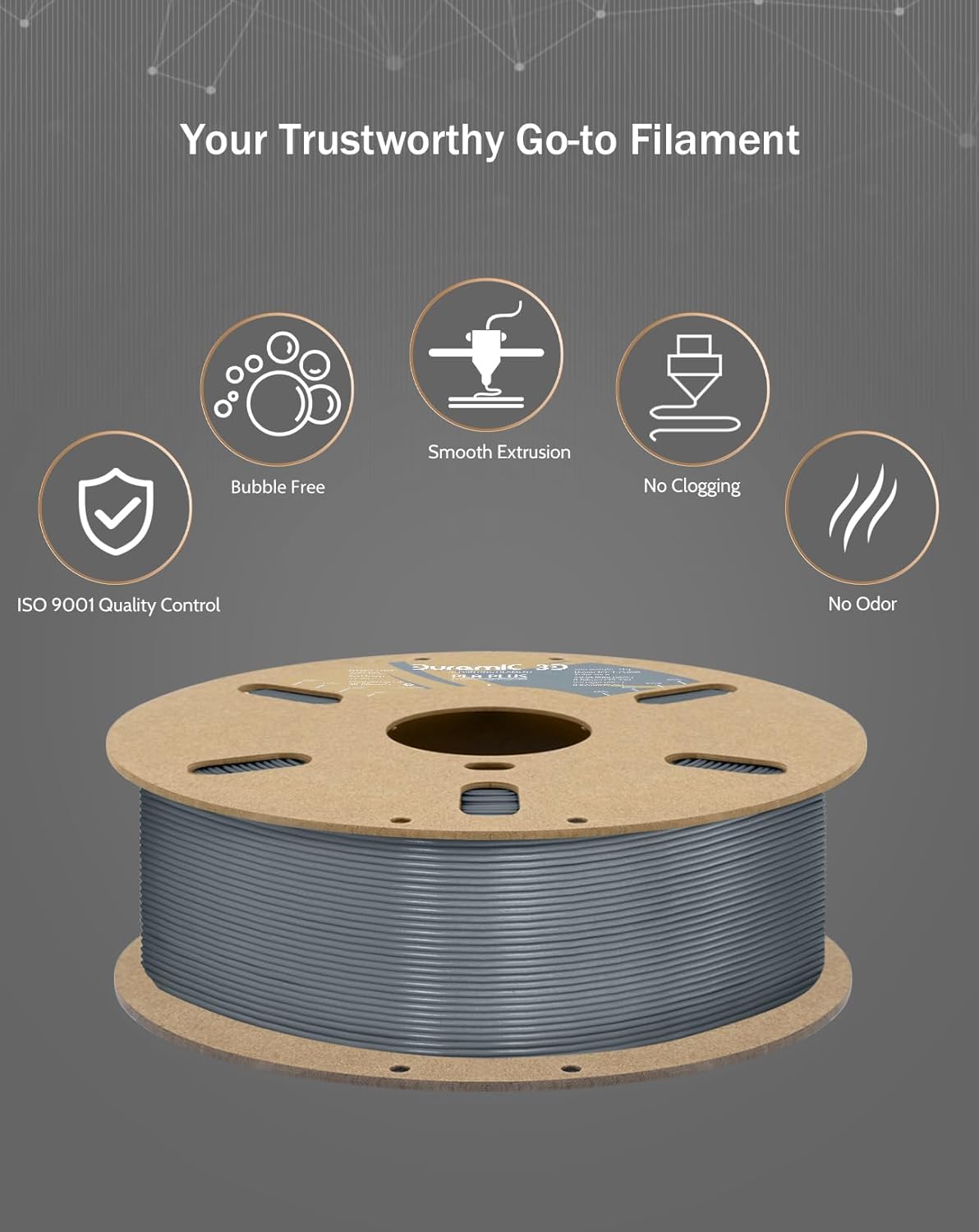 DURAMIC 3D 1.75mm 2Kg Black + Silver PLA Plus 3D Printer Filament 2 Pack 1kg Spool (2.2lbs) PLA Pro Tougher and Stronger, Dimensional Accuracy +/- 0.02mm