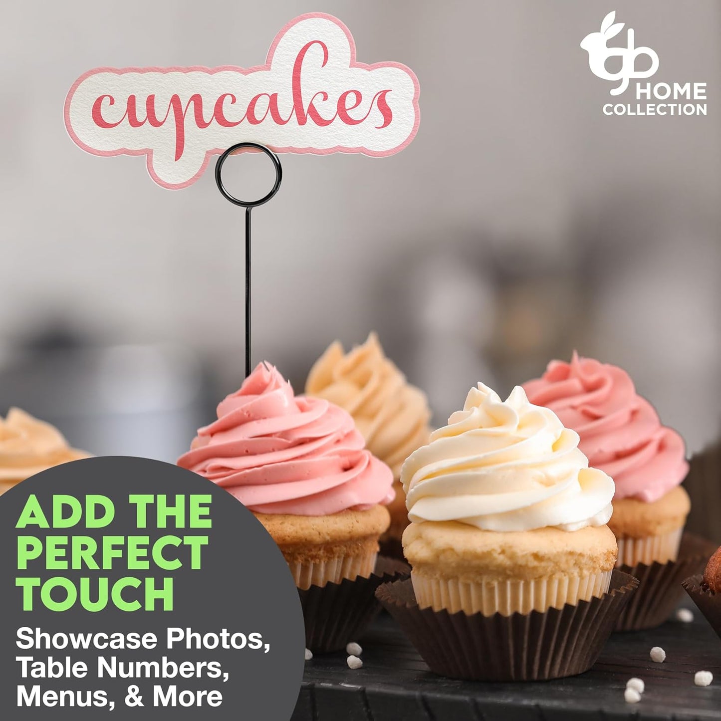 Gray Bunny Metal Table Number Holders, 12 Pack, 8 in Tall, Black, Card Holders Tabletop Table Number Stands, Wire Clip for Restaurants Recipe Place Card Signs, Weddings, Banquets, Pictures