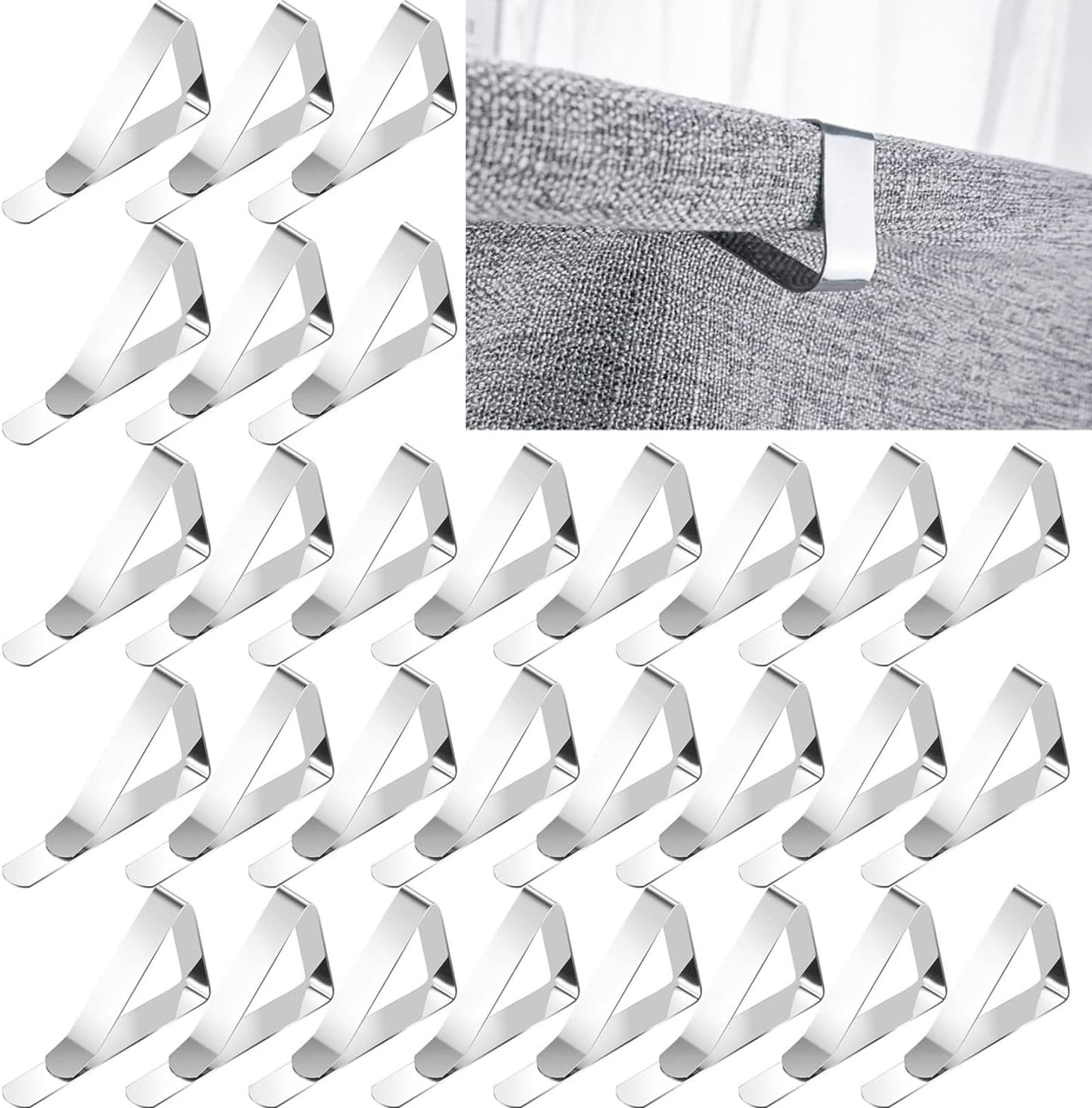 60pcs Tablecloth Clips,Heavy Duty Picnic Table Clips, Stainless Steel Table Cloth Cover Clamps, Table Cloth Holders Ideal for Home Wedding Party Indoor Outdoor Camping Picnic