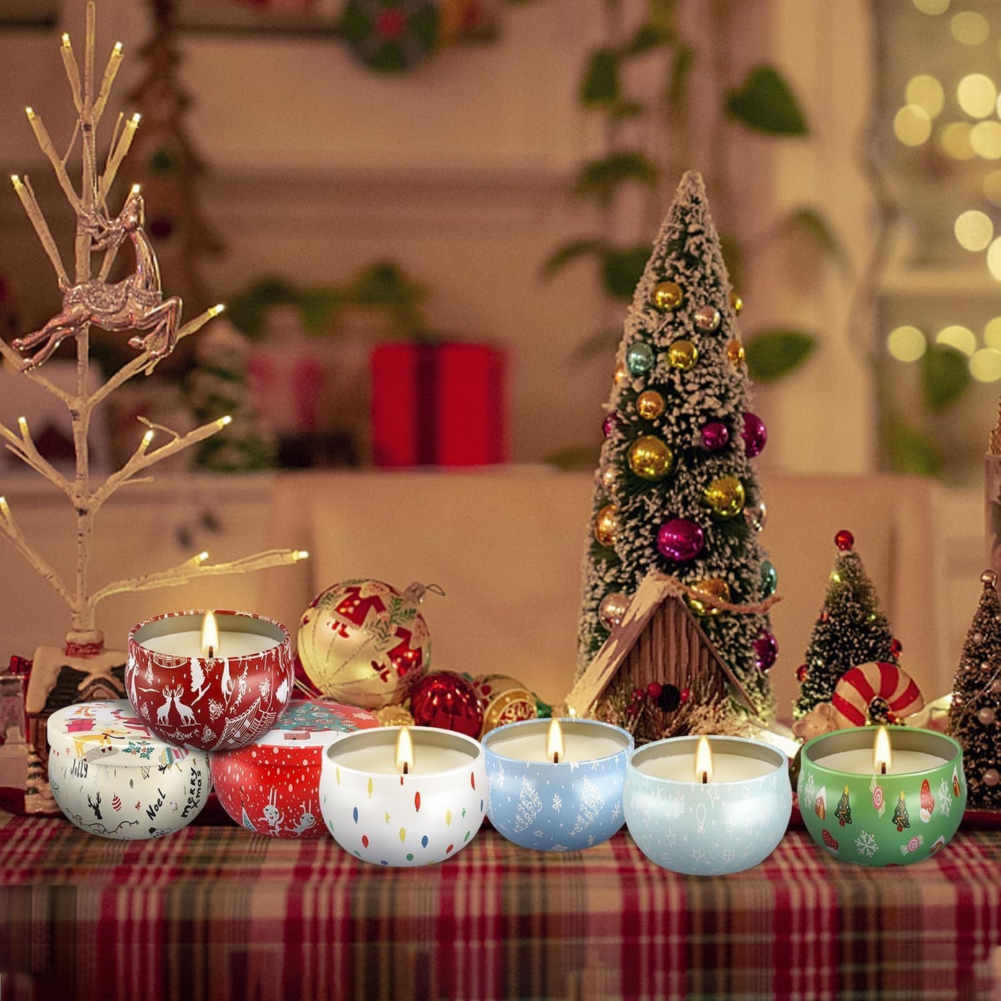 24 Pack Christmas Scented Candles Gift Set for Woman, Jar Candle, 2.5 oz Soy Wax Tin Candle-Ideal Gift for Travel Home Décor