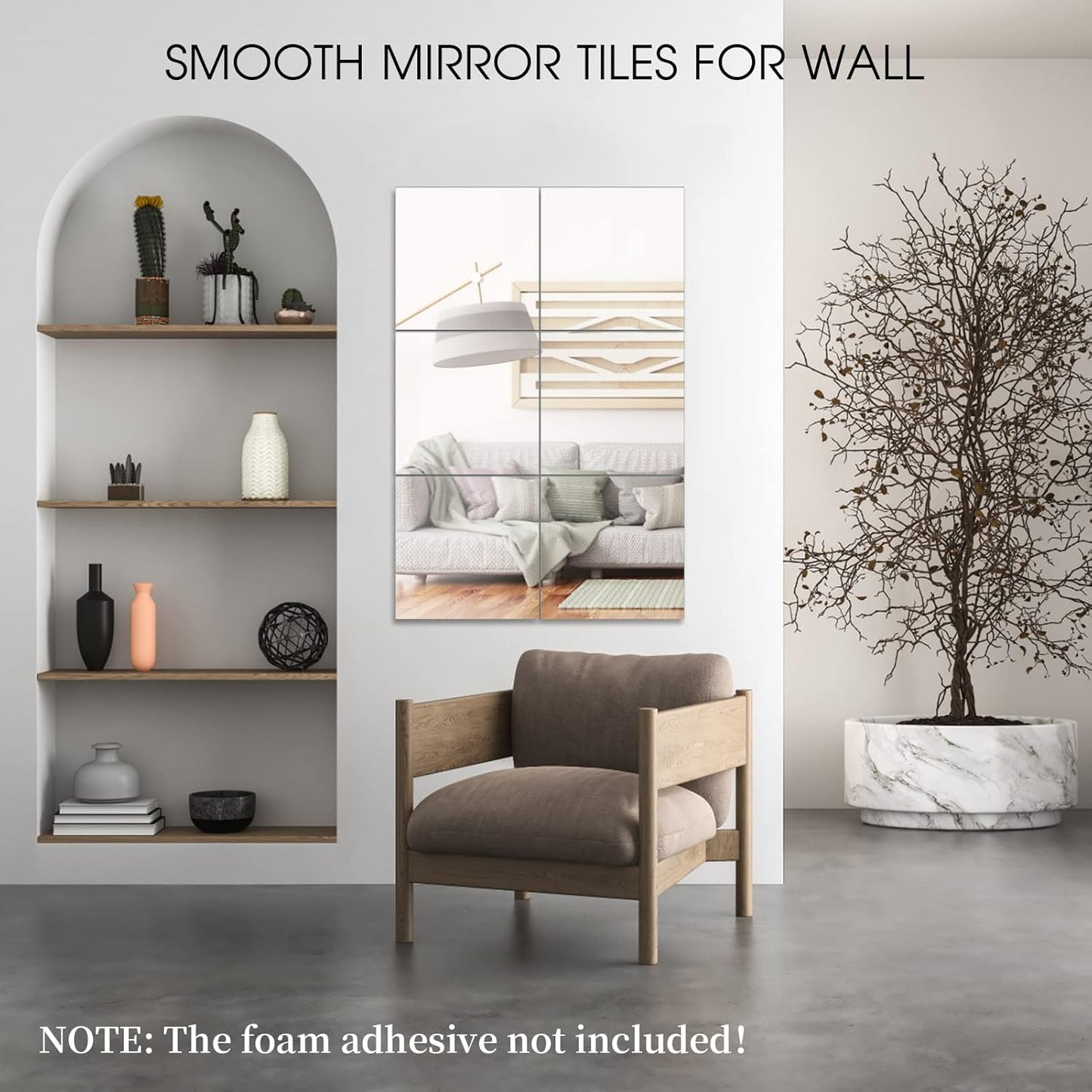 JAMBALAY 8" Square Mirror Centerpieces for Tables, Glass Mirror Plates for Table Centerpieces, Mirror Tray for Wedding & Party Decorations, 2mm Set of 12 Mirror Table Centerpieces for Tables