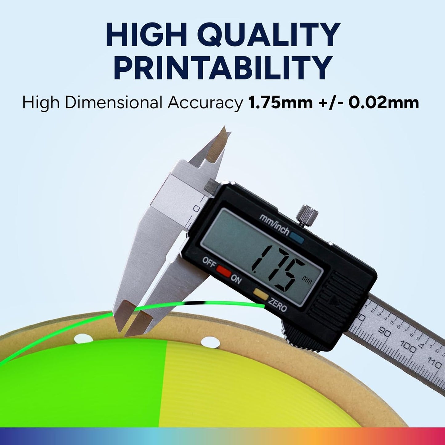 OVERTURE Glow PLA Filament 1.75mm 3D Printer Filament, 1kg Spool (2.2lbs), Dimensional Accuracy +/- 0.02 mm, Fit Most FDM Printer (Glow Yellow)