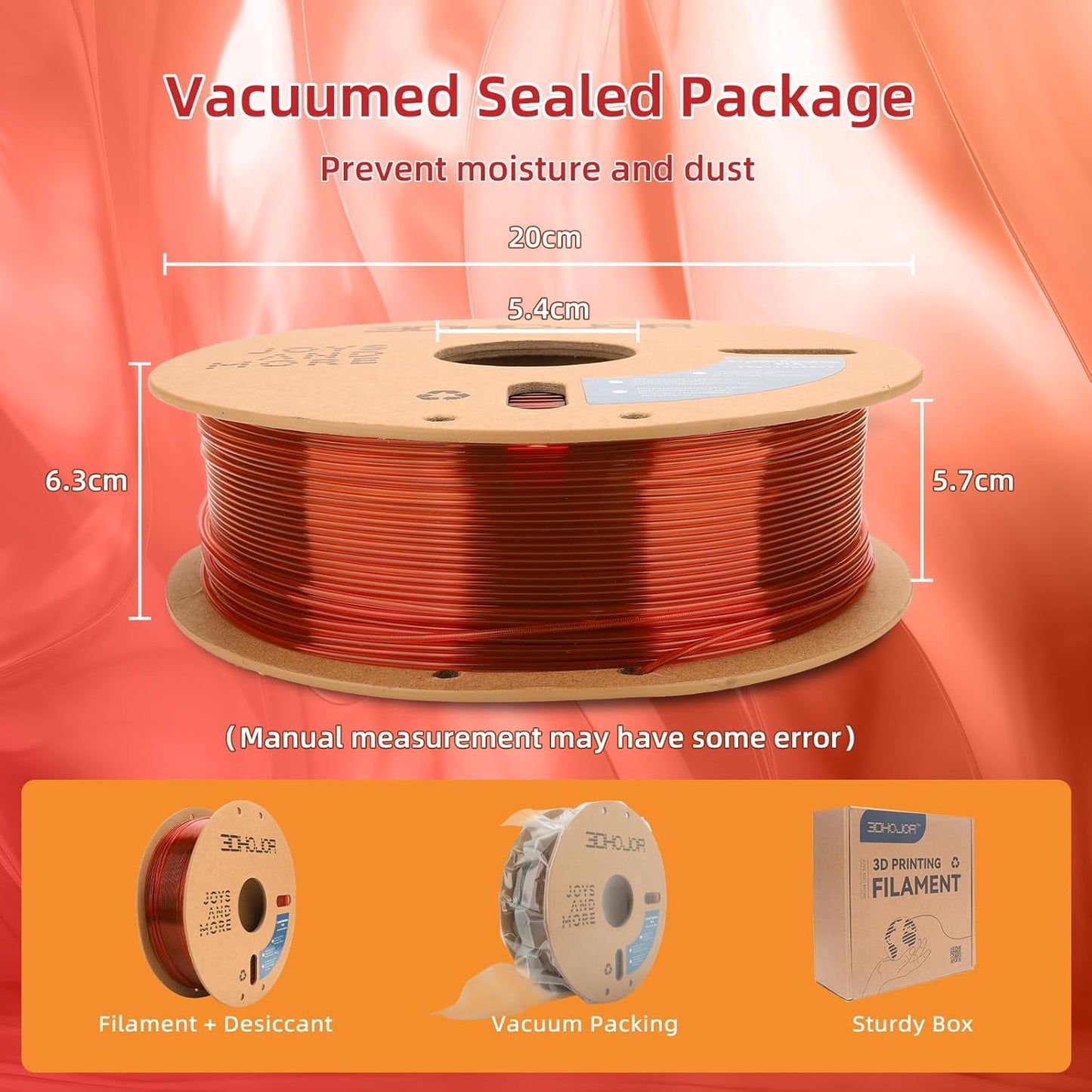 Transparent Multi Rainbow Color Change PLA 1.75mm 1KG 3D Printing Filament Crystal Rainbow PLA-Flame