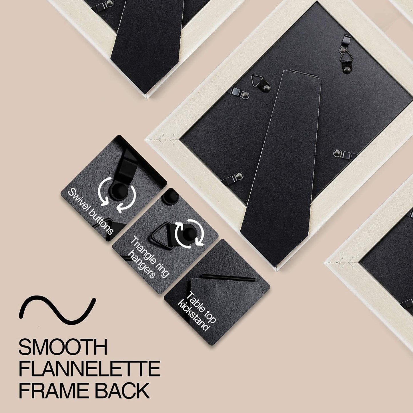 TWING 5 X 7 Picture Frames Set of 6, Rustic Grey Farmhouse Photo College Frame for Wall Decor or Table Top Display