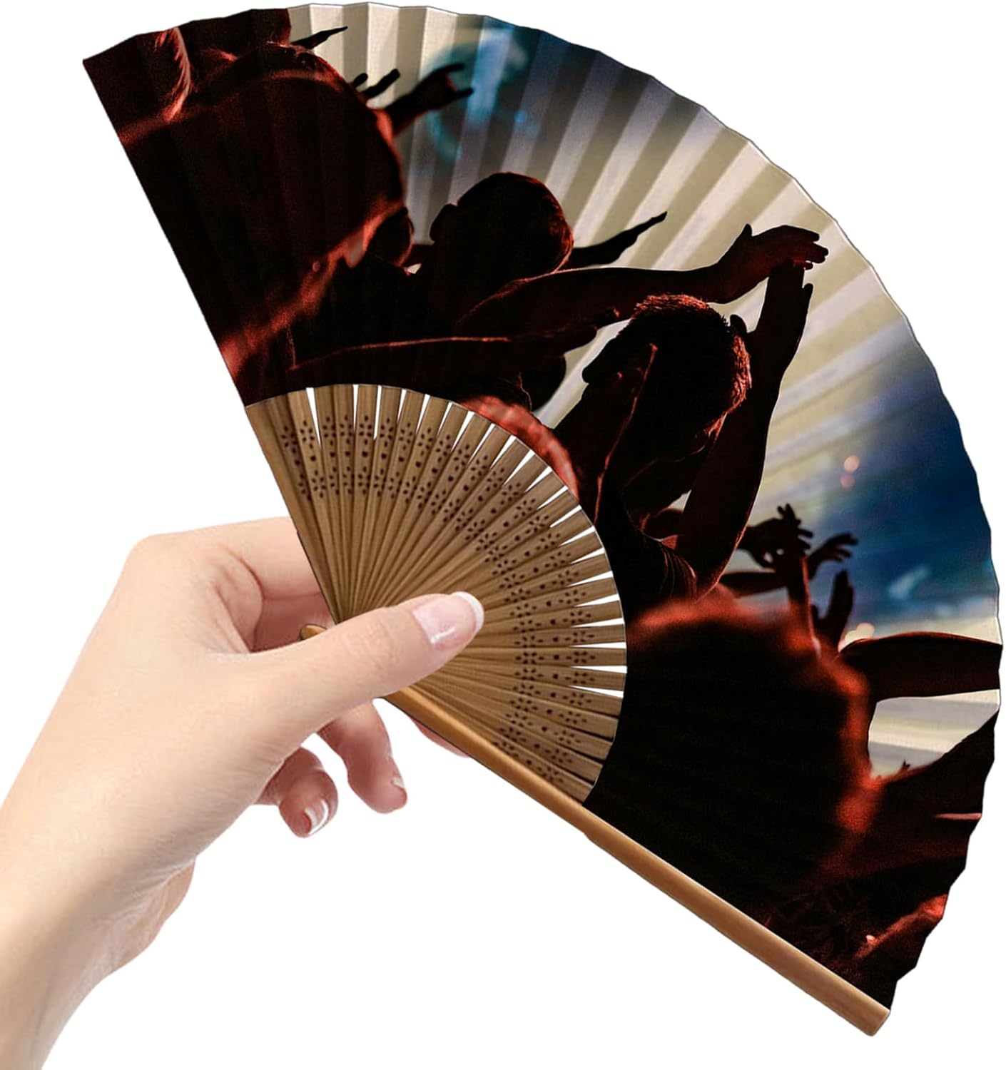 Decorative Folding Fans Personalized Fans Custom Fans Handheld Clack Fans for Line Dancing Customized with Picture Text, Fans Foldable for Line Dancing Wedding Saloon Cosplay Party Props