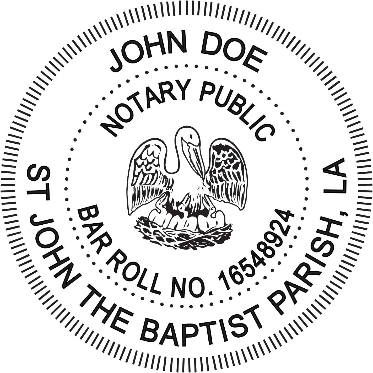 MaxMark Round Notary Pre-Inked Stamp for State of Louisiana