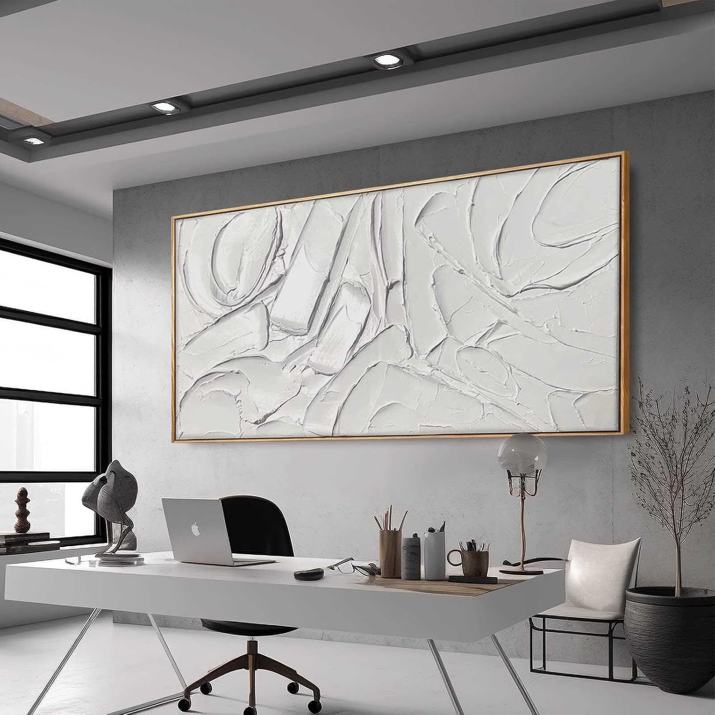 XIANSHOU Abstract Canvas Wall Art Simple Wall Pictures Textured Wall Decor 36"x70" Wall Decorations for Bedroom Decorative Painting for Dining Room