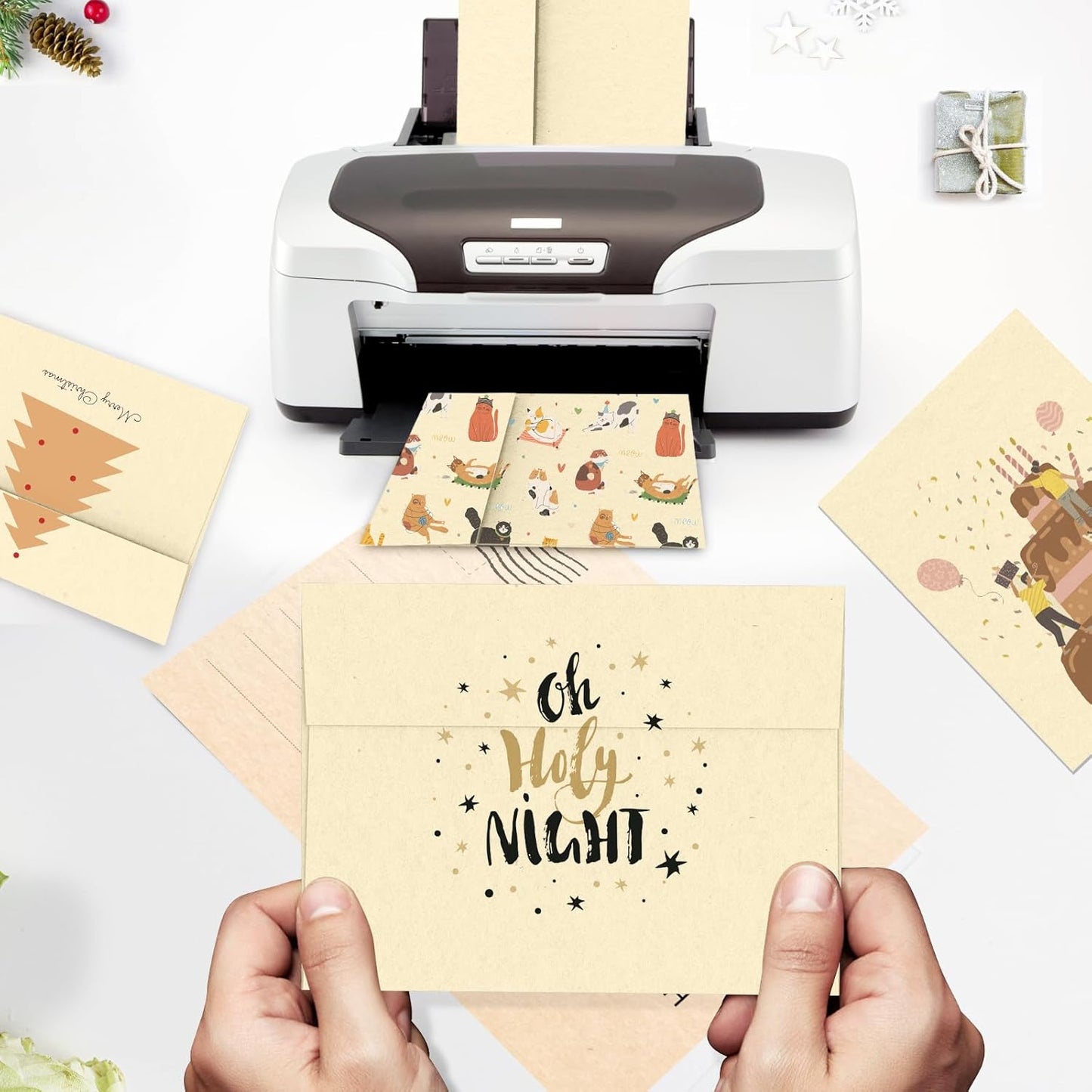 A7 Ivory Envelopes 100 Pack, Goefun 5x7 Self Seal Cream Envelopes for Invitation, 5x7 Cards, Wedding, Graduation, Mailing, 5.25 x 7.25 in, 120GSM