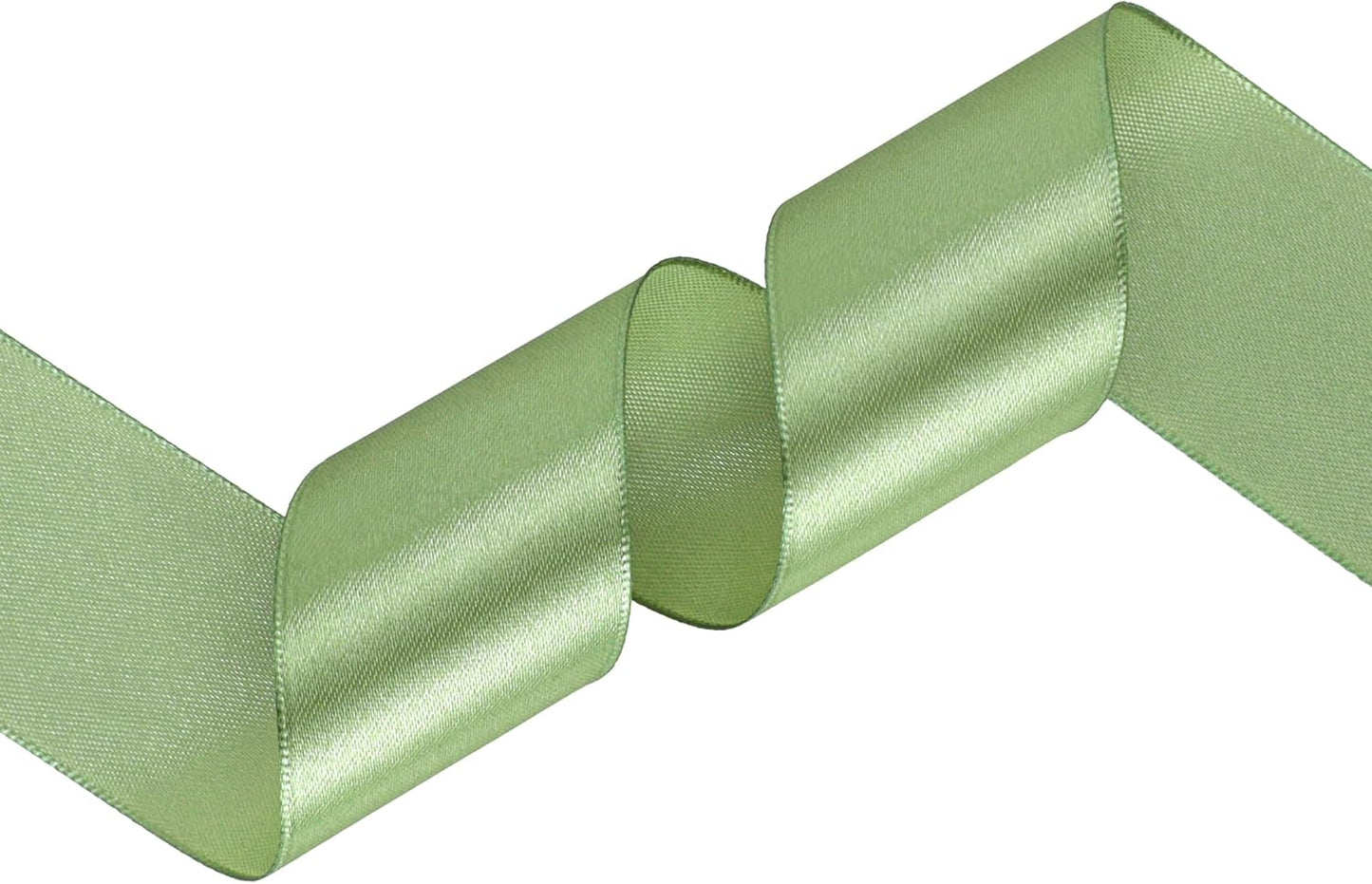 Sage Green Satin Ribbon 1-1/2 inch X Continuous 25 Yards, Single Face Polyester Ribbon Perfect for Gift Wrapping, Flower Bouquet, Wedding Decor, Crafts, Bow Making, Sewing and More