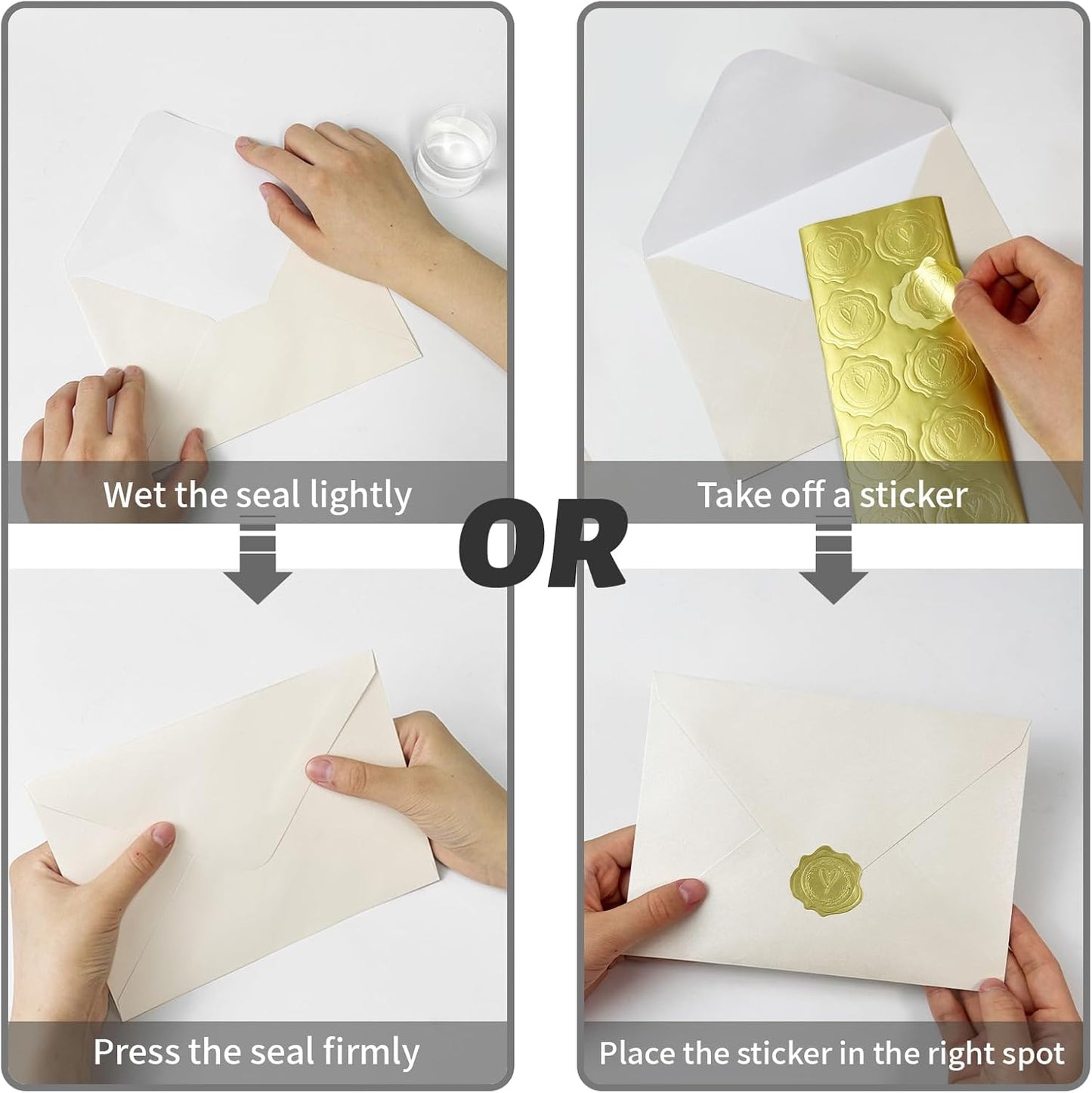 50 PCS Pearl Ivory A7 Envelopes with Stickers, Shimmering 5x7 Envelopes for Invitations, Great for Wedding Invitation Cards, Birthday RSVP, Graduation, Baby Shower 5.25 x 7.25 inches