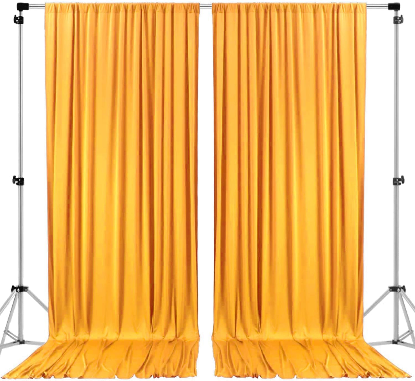AK TRADING CO. 10 feet x 10 feet Black Polyester Backdrop Drapes Curtains Panels with Rod Pockets - Wedding Ceremony Party Home Window Decorations