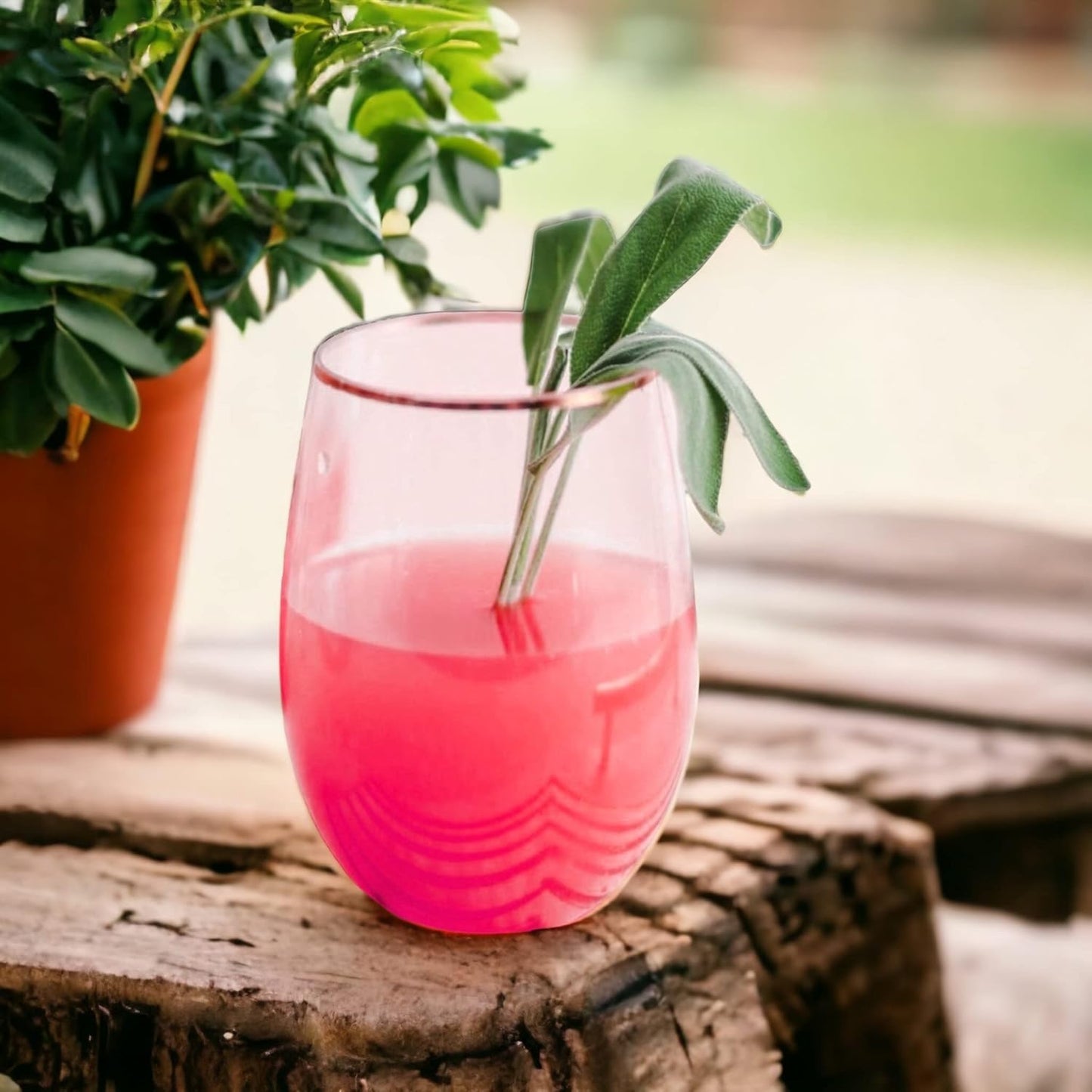 48 Pack 10 oz Small Plastic Stemless Wine Glasses with Rose Gold Rim – Disposable, Shatterproof, Crystal Clear Cups for Weddings, Parties, Events, and Toasts – Elegant & Reusable Drinkware