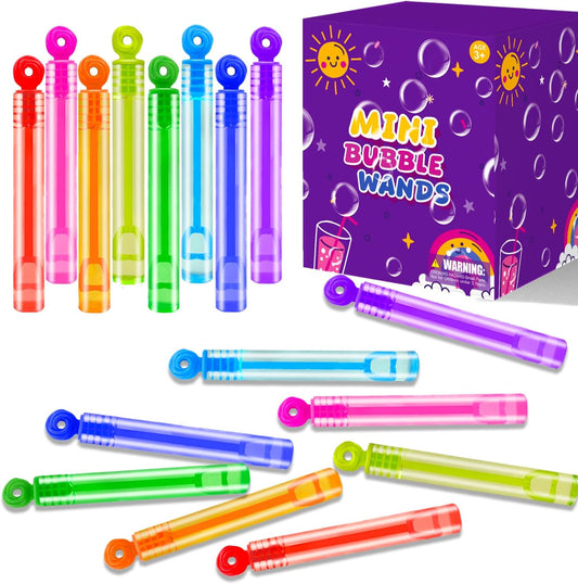 Mini Small Bubbles Wands Toys Gifts Bulk for Kids 64 Pack-Bubble Party Favors Supplies for Toddlers, Bulk Halloween Non Candy Treats Goodie Prizes for Birthday Wedding Parade Throws Giveaways Handouts