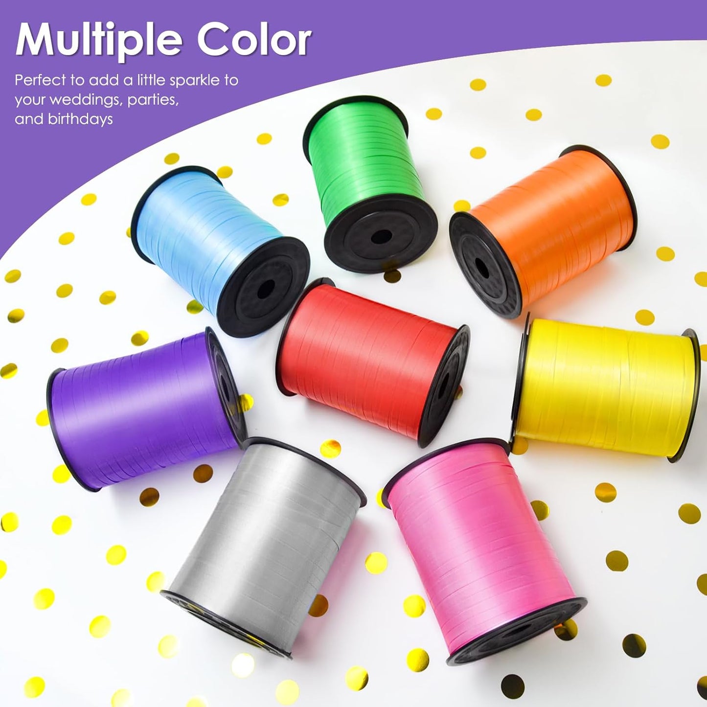 Dark Purple Curling Ribbon, Balloon String 500 Yard for Gift Wrapping, Curly Ribbons, 3/16" for Florist Flower, St Patricks Day, Valentines Day