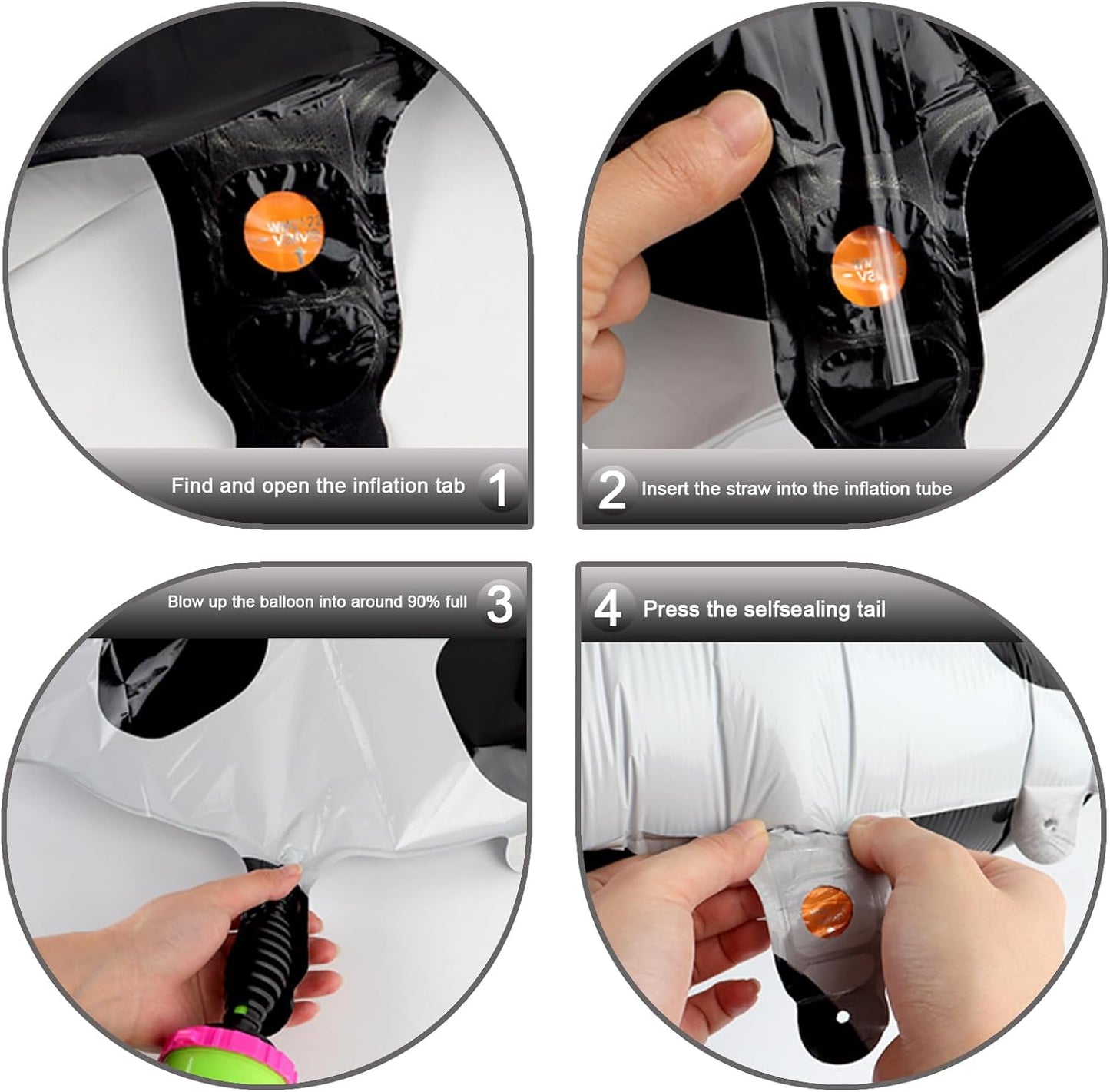 40 Inch Cow Print Large Number 4 Birthday Balloon, Giant Number Four 14 24 34 40 44 Balloons, Foil Mylar Big Balloons for Anniversary Graduation Supplies Decorations