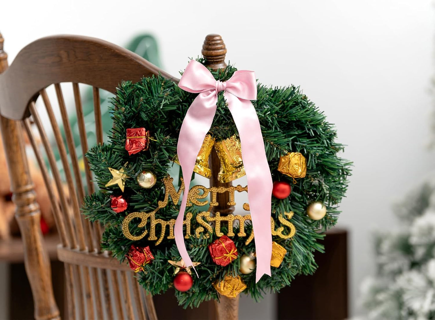 Pink Satin Ribbon Double-Faced Wired Ribbons for Gift Wrapping Flower Bouquet Bows Wedding Invitation Christmas Decor Crafts 1-1/2 Inch 10 Yards