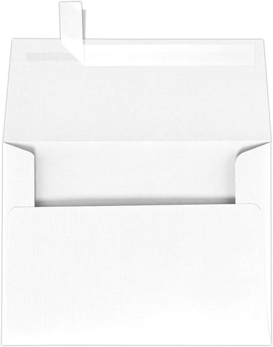 LUXPaper A7 Invitation Envelopes | Peel & Press | 5 1/4" x 7 1/4" | White Linen | 80lb. Text | 500 Qty