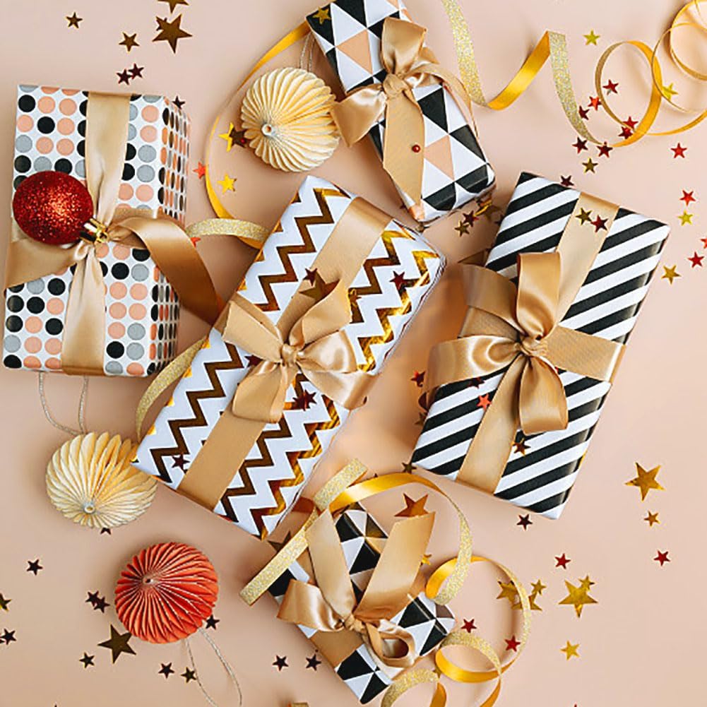 Old Gold Satin Ribbon Double Faced Satin 1/2 inch x 55 Yards Polyester Ribbon for Gift Wrapping Crafts Wedding Decoration Bows Ornaments Party Bouquet Floral Arrangement