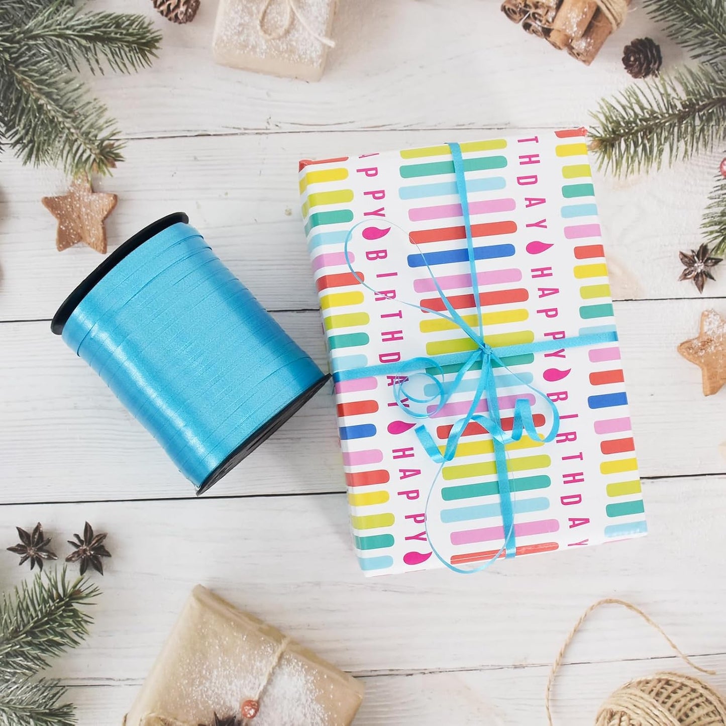 TONIFUL 500 Yards Curling Ribbon-Balloon Ribbon-Balloon String for Art&Craft Decor,Gift Wrapping,Ribbons and Bows for Wedding Christmas New Year Birthday Gifts Graduation Supplies (Teal Blue)