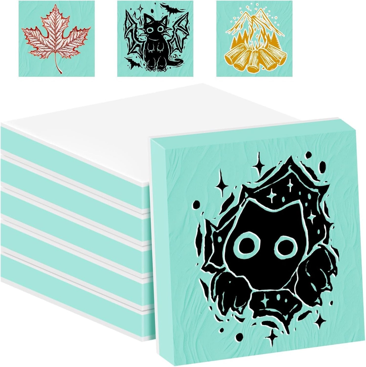 6pcs 2"x2" Rubber Carving Blocks, Linoleum Block Stamp Making Kit for Beginners - DIY Stamp Making, Printmaking Crafts (White & Green)