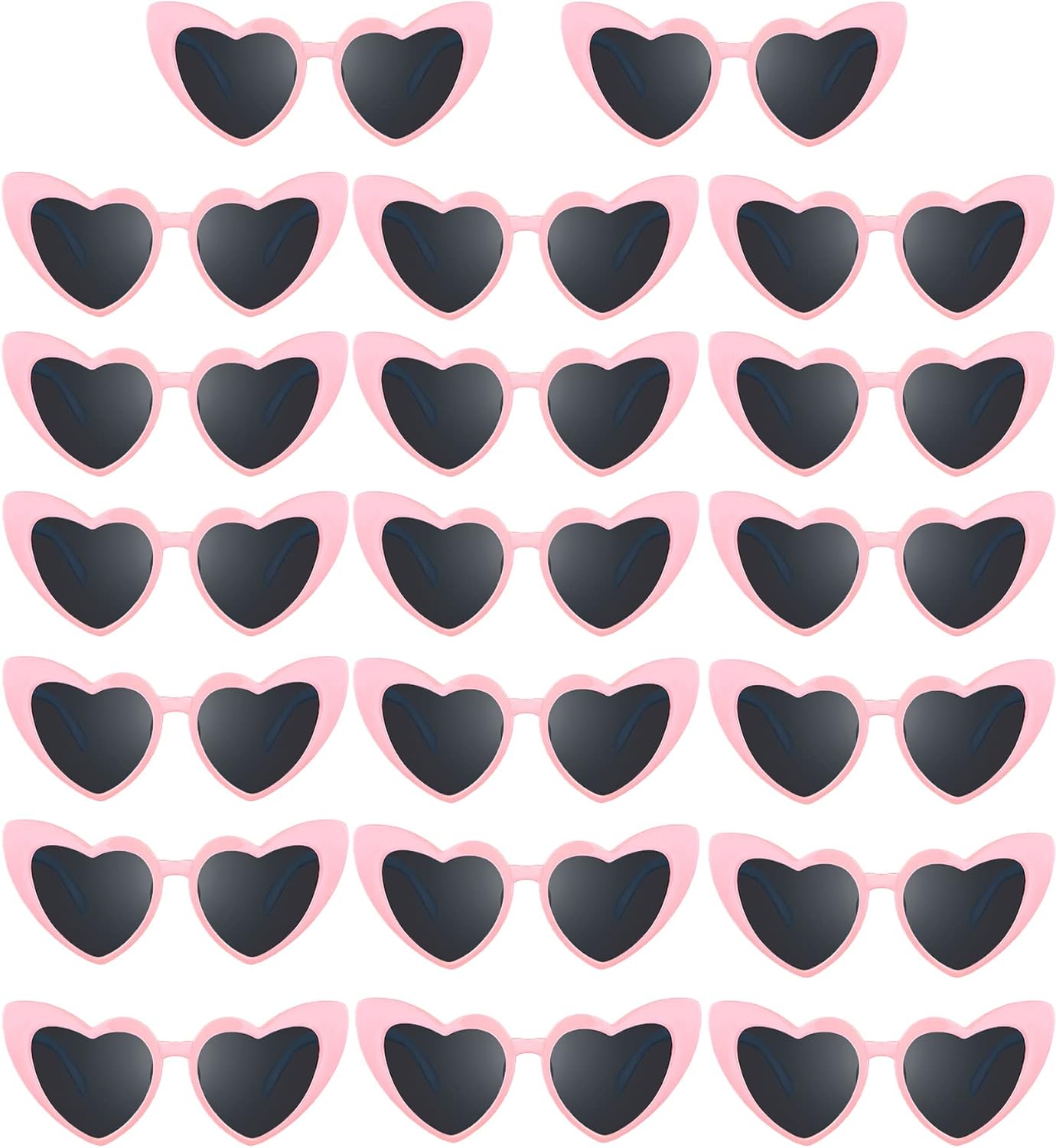 Flutesan 20 Pairs Retro Heart Sunglasses Vintage Cat Eye Heart Glasses Women Bachelorette Bride Sunglasses Bulk