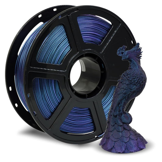 FLASHFORGE Rapid PLA Filament 1.75mm +/- 0.02mm Burnt Titanium & Nebula Purple Gradient, Max 500mm/s High Speed Printing, 3D Printer Filament 1kg(2.2lbs), Changing Colors with Light