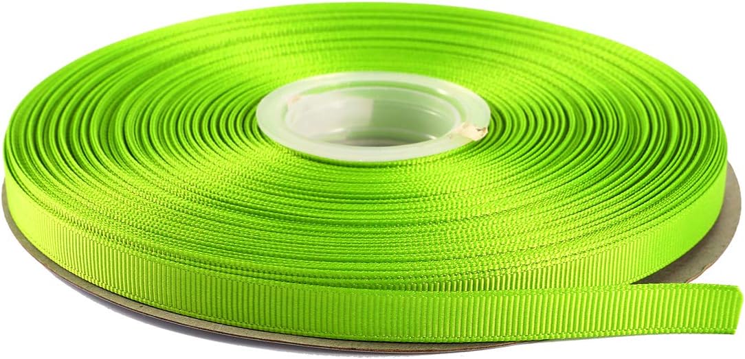 ITIsparkle 3/8" Inch Grosgrain Ribbon 50 Yards-Roll Set for Gift Wrapping Scrap Books Party Favor Hair Braids Baby Shower Decoration Floral Arrangement Craft Supplies, Apple Green Ribbon