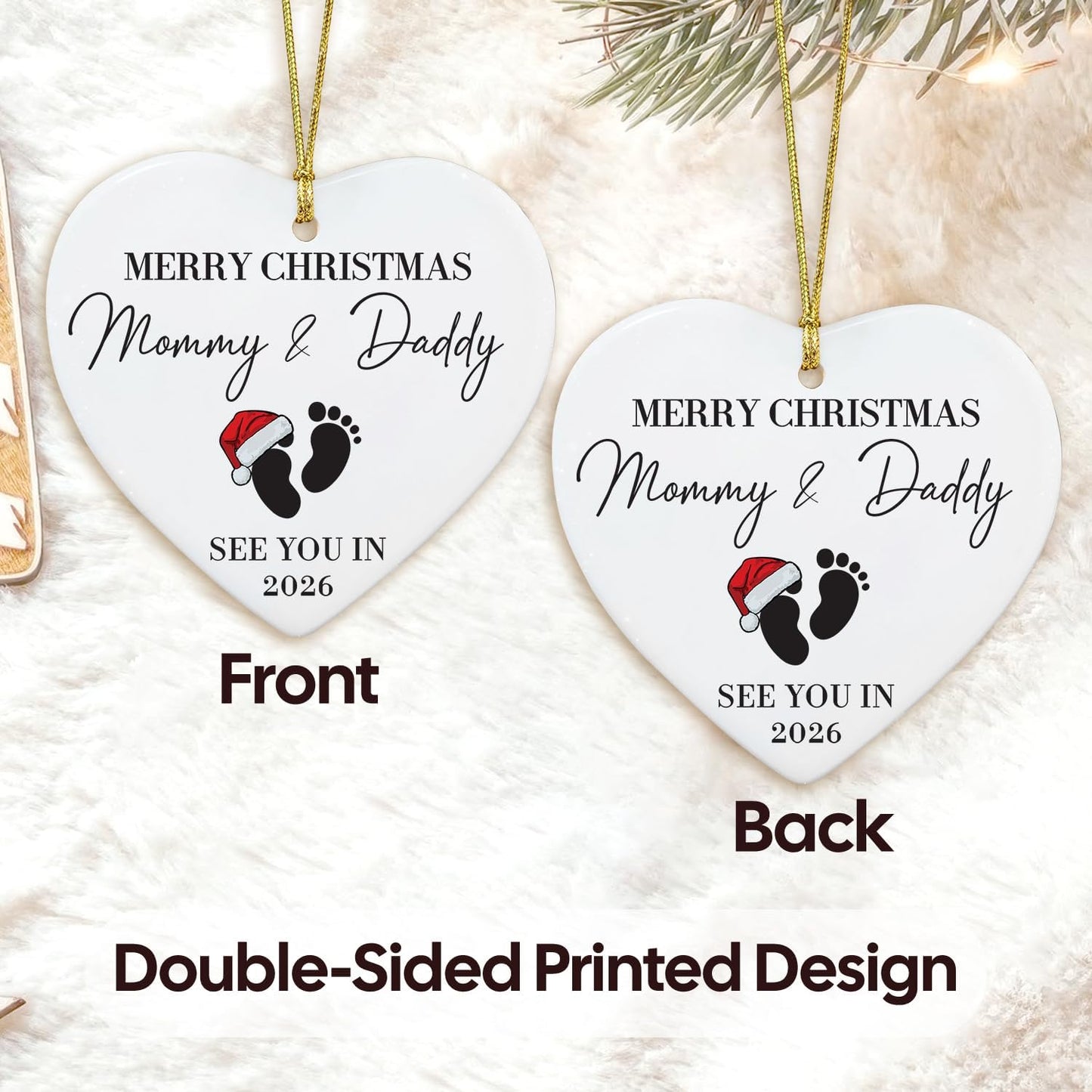 NewEleven Pregnancy Announcement Gifts for Husband Wife Family, Gender Reveal Gifts, Pregnancy Gift for Expecting Mom, for New Mom, New Dad, New Parents - Ornament