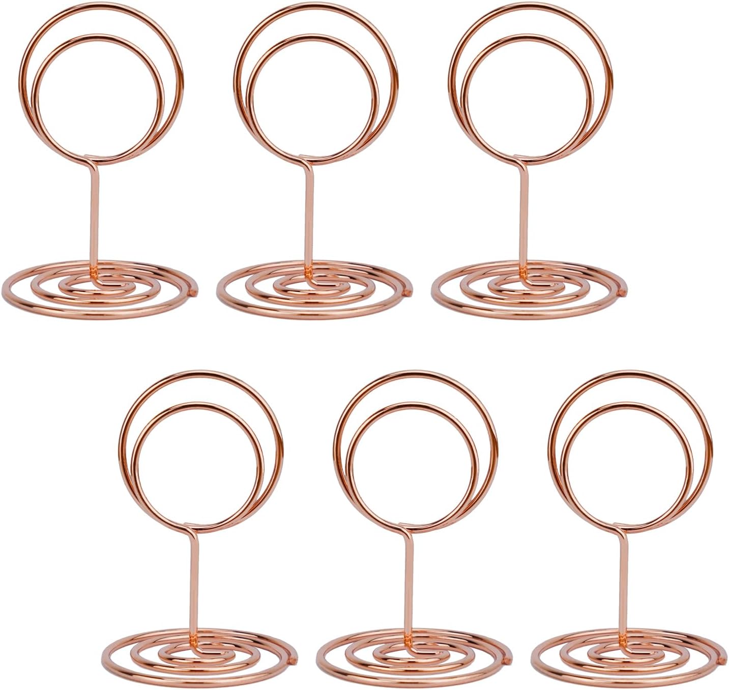 20Pcs Table Number Holders, Place Card Holder, Mini Table Card Holders, Cute Picture Holder Photo Holders for Wedding Reception Party, Table Centerpieces (Rose Gold)