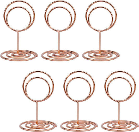 20Pcs Table Number Holders, Place Card Holder, Mini Table Card Holders, Cute Picture Holder Photo Holders for Wedding Reception Party, Table Centerpieces (Rose Gold)