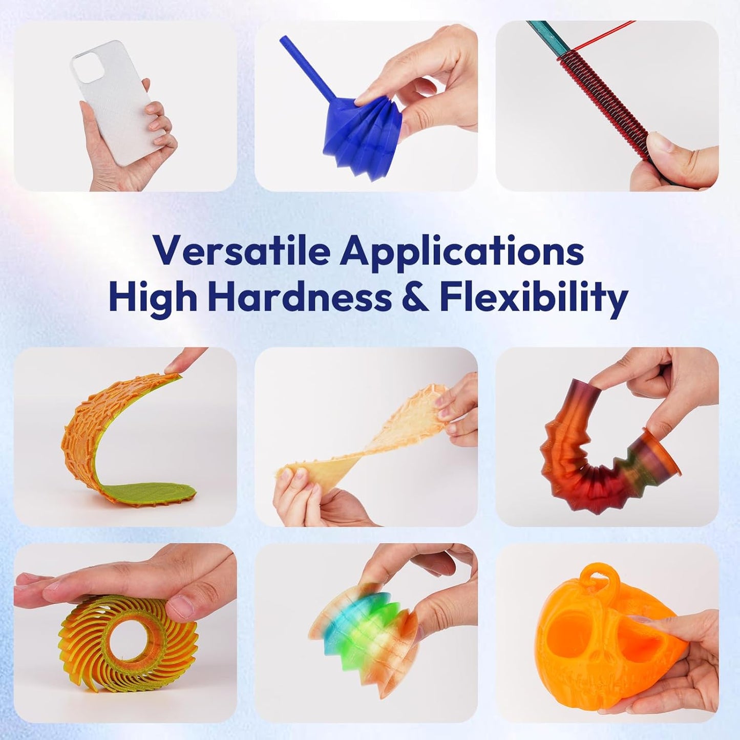 AMOLEN 95A TPU 3D Printer Filament 1.75mm, High Hardness & Resilience TPU Basic Orange Filament, 1KG Flexible 3D Filament, Dimensional Accuracy +/- 0.02mm, Suitable for Most FDM 3D Printers