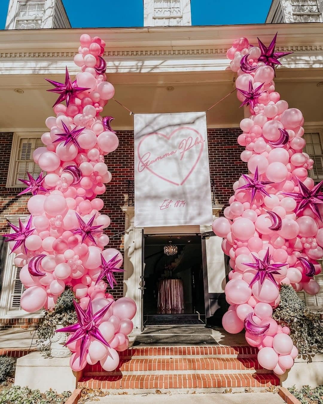 3pcs 26inch 3D Explosion Star foil balloon, rose red Foil Cone Star burst Balloons for Birthday Wedding New Year Party Event