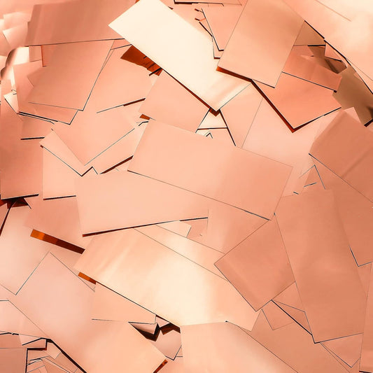 Sumind 200 Grams Gold Silver Large Metallic Confetti Rose Glitter Throwable Table Scatter Foil Confetti for Christmas Birthday Party Baby Shower Graduation Wedding Celebrations(Rose Gold)