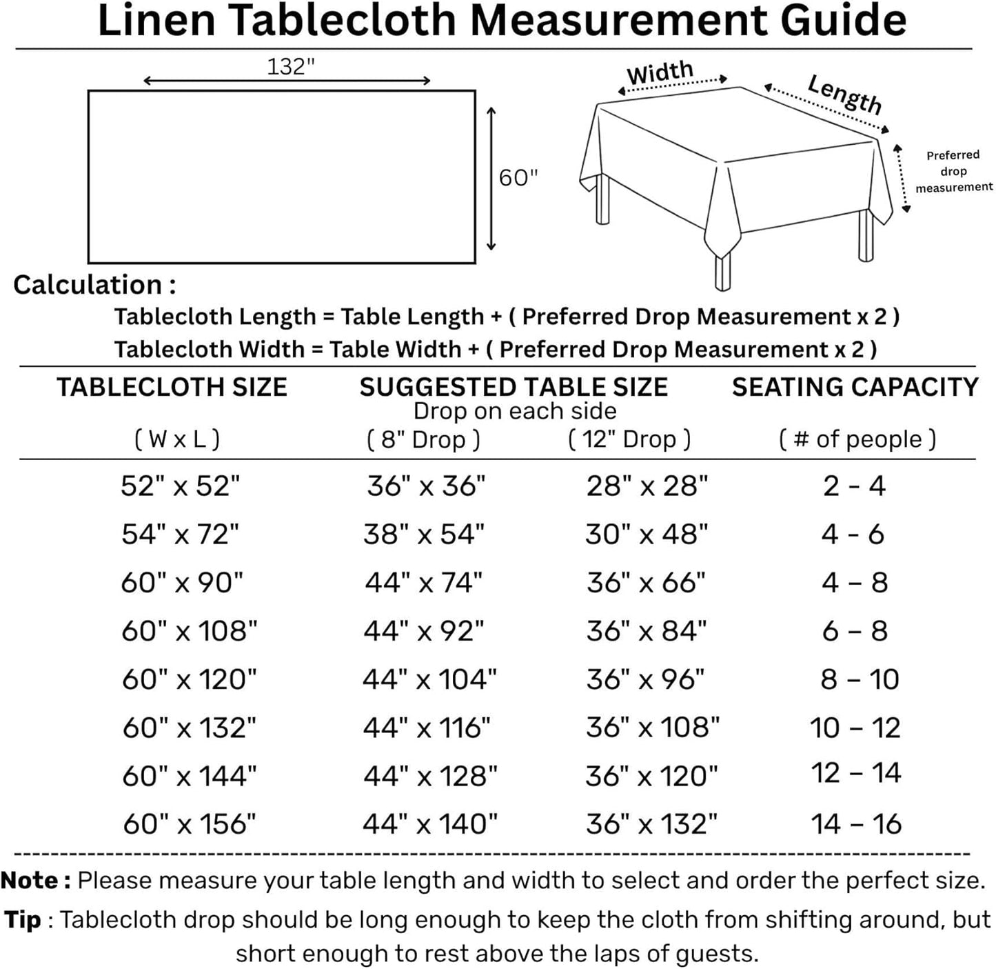 Solino Home Linen White Tablecloth 60 x 132 Inch - 100% Pure Linen Rectangular Tablecloth - Machine Washable Table Cloth for Fall, Autumn, Halloween, Thanksgiving, Christmas, Holiday - Fete