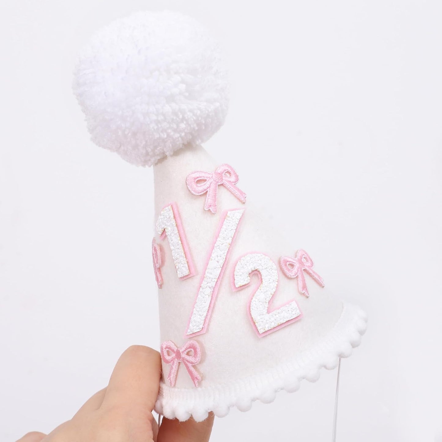 WAOUH Half Birthday Hat - Bow Cake Smash Crown for 6 Month Baby, Mini Photo Prop