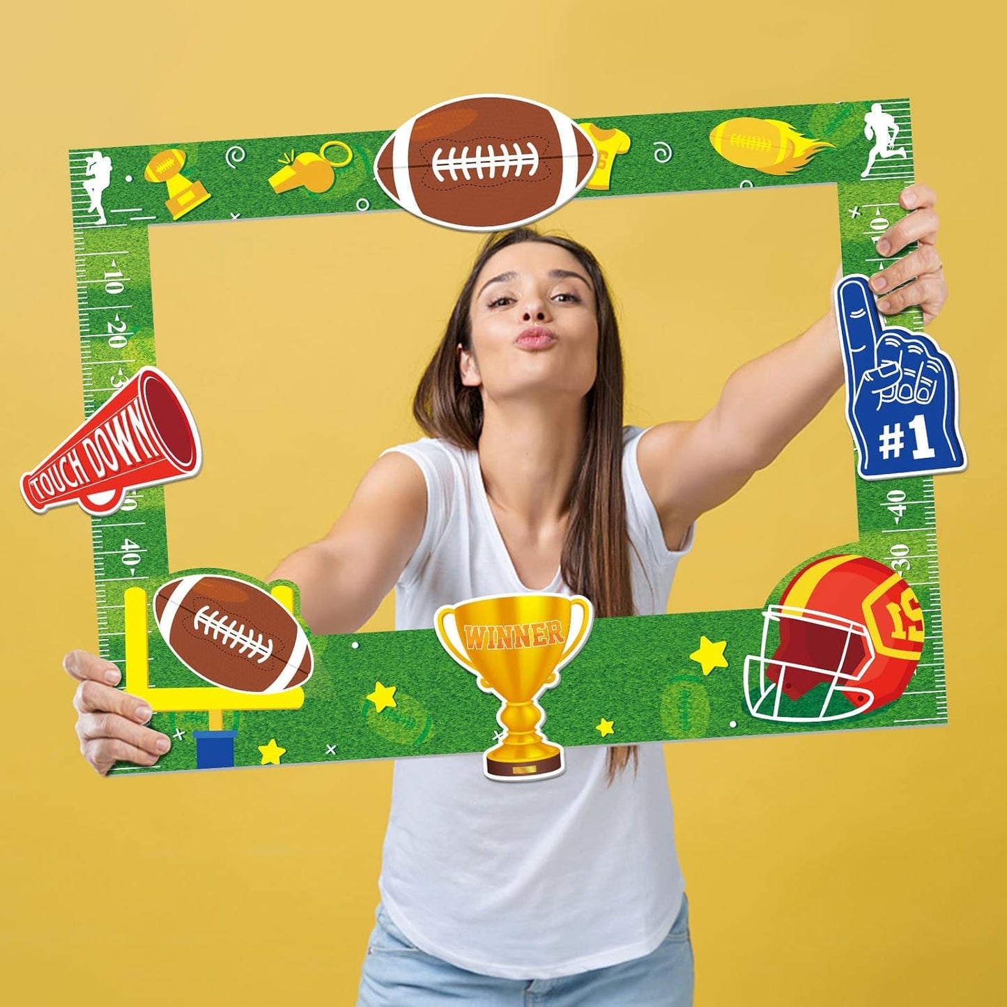 Super Bowl Game Photo Frame Party Supplies Decoration Large Size,Football Sport Game Day Party Supplies