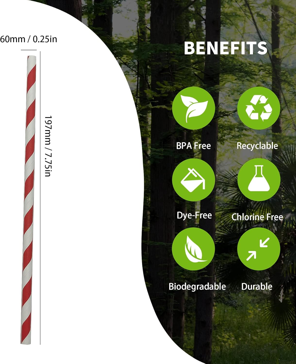 Bright Red And White Stripes Paper Drinking Straws, Biodegradable Food Grade Red Striped Barber Paper Straw For Daily Use Drinking, Coca Cola Straws (Pack of 100)