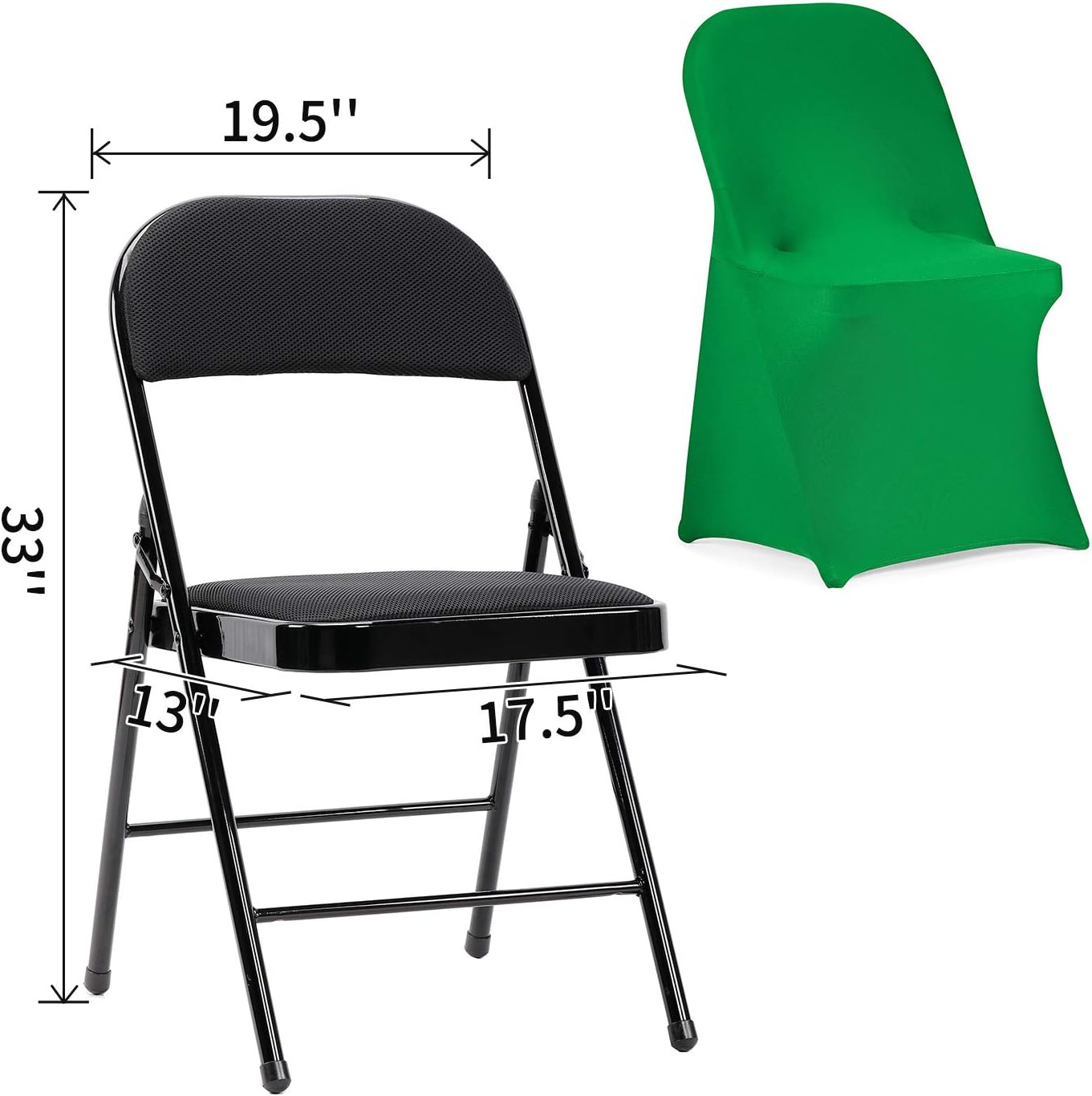 Peomeise Stretch Spandex Folding Chair Cover for Wedding Party Dining Banquet Event (Emerald,25pcs)