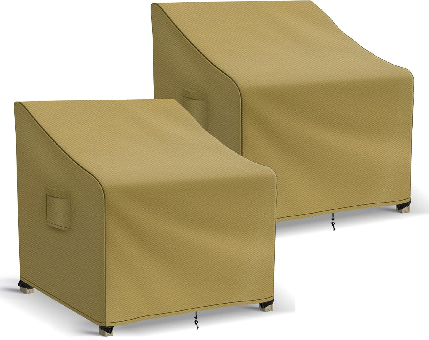 Patio Furniture Covers Waterproof for Chairs, Lawn Outdoor Chair Covers 2 Pack, Patio Chair Covers for Outdoor Furniture Fits up to 36W x 37D x 36H inches, Khaki