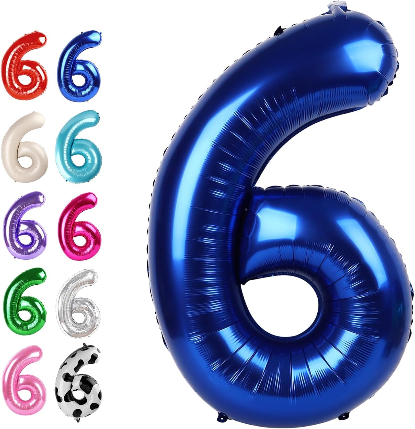 Night Blue 40 Inch Mylar Foil Number 6 Balloon, Birthday Digital Balloons for 6 16 Boy Girl Party Decorations Supplies,Night Blue Big Helium Balloon Numbers for 26 36 46 60 Men Women Anniversary