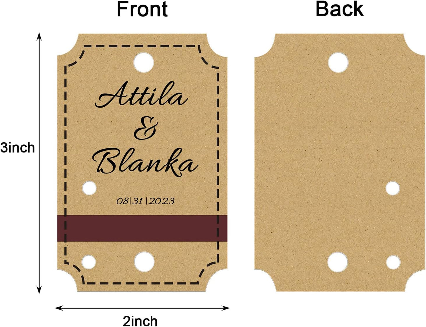 Sinseike Personalized Sparkler Tags with Match Strike Strip Wedding Favors,Custom Kraft Wedding Sparkler Tags (Personalized)