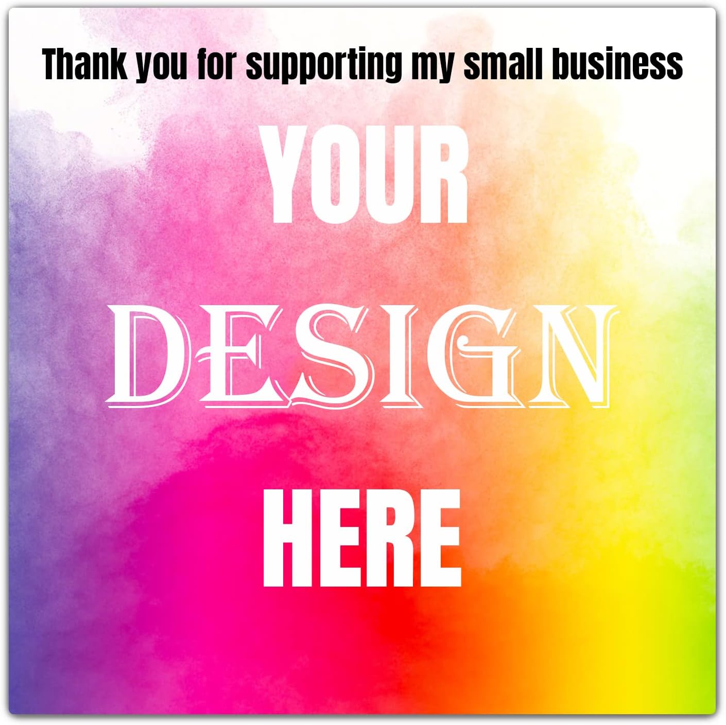 Custom 100-500 Stickers with Any Image Logo and Text. Personalized Labels for Business Logo, Thank You Notes (Square, 1 Inch)