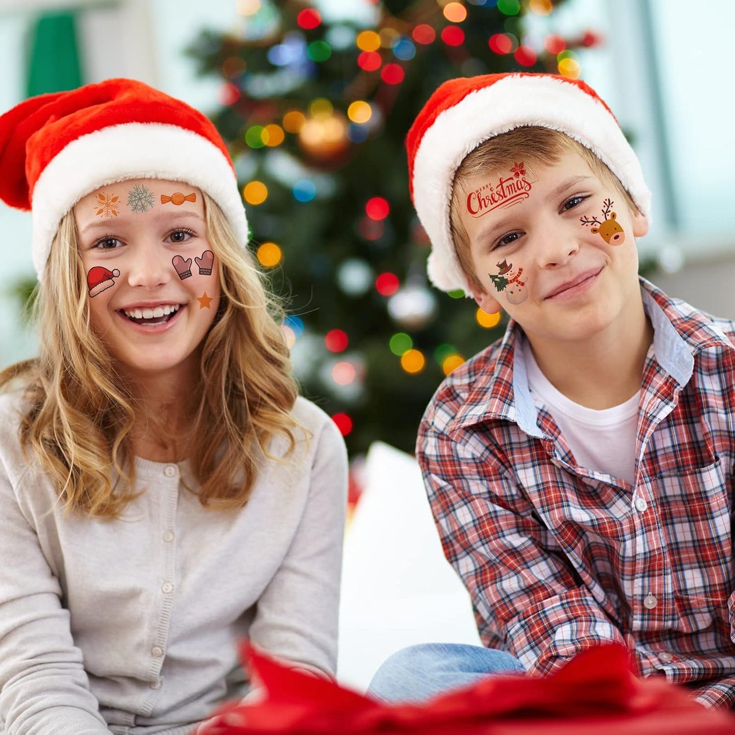 42 Sheets Christmas Temporary Tattoos for Kids - 260+ PCS Christmas Tattoos Cute Designs for Merry Christmas Party Favors, Stocking Stuffer, Christmas Eve Gift, Tree Lights, Santa for Christmas Party