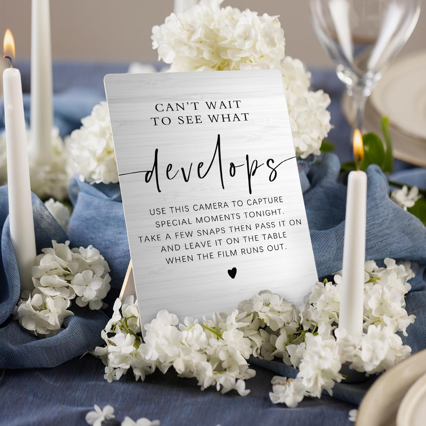 Can't Wait To See What Develops Wooden Stand 5x7inch, Wedding Camera Sign, Guest Photo Sign, Wedding Decor