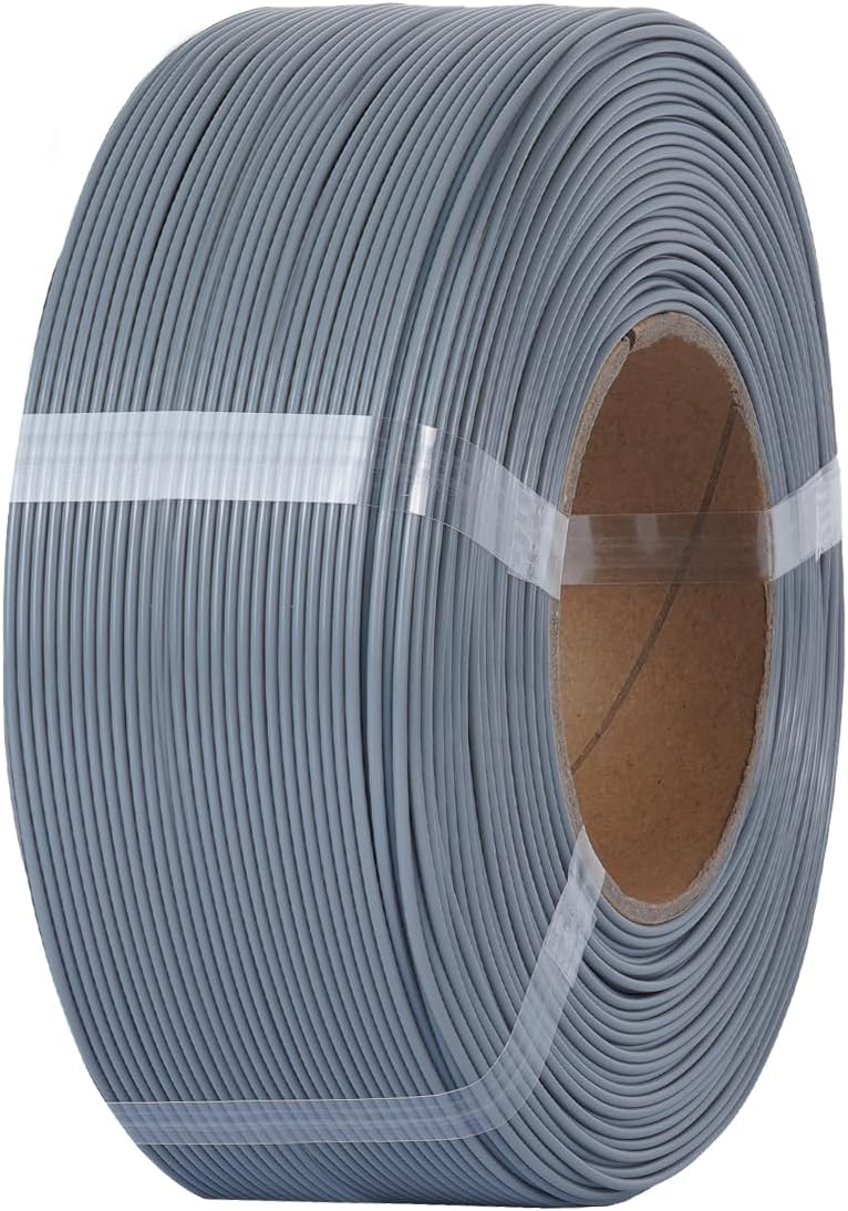 Kingroon PLA Filament 1.75mm Without Tray 3D Printer Filament 1kg PLA Filament Dimensional Accuracy +/- 0.02mm,Fit Most FDM Printer,Grey