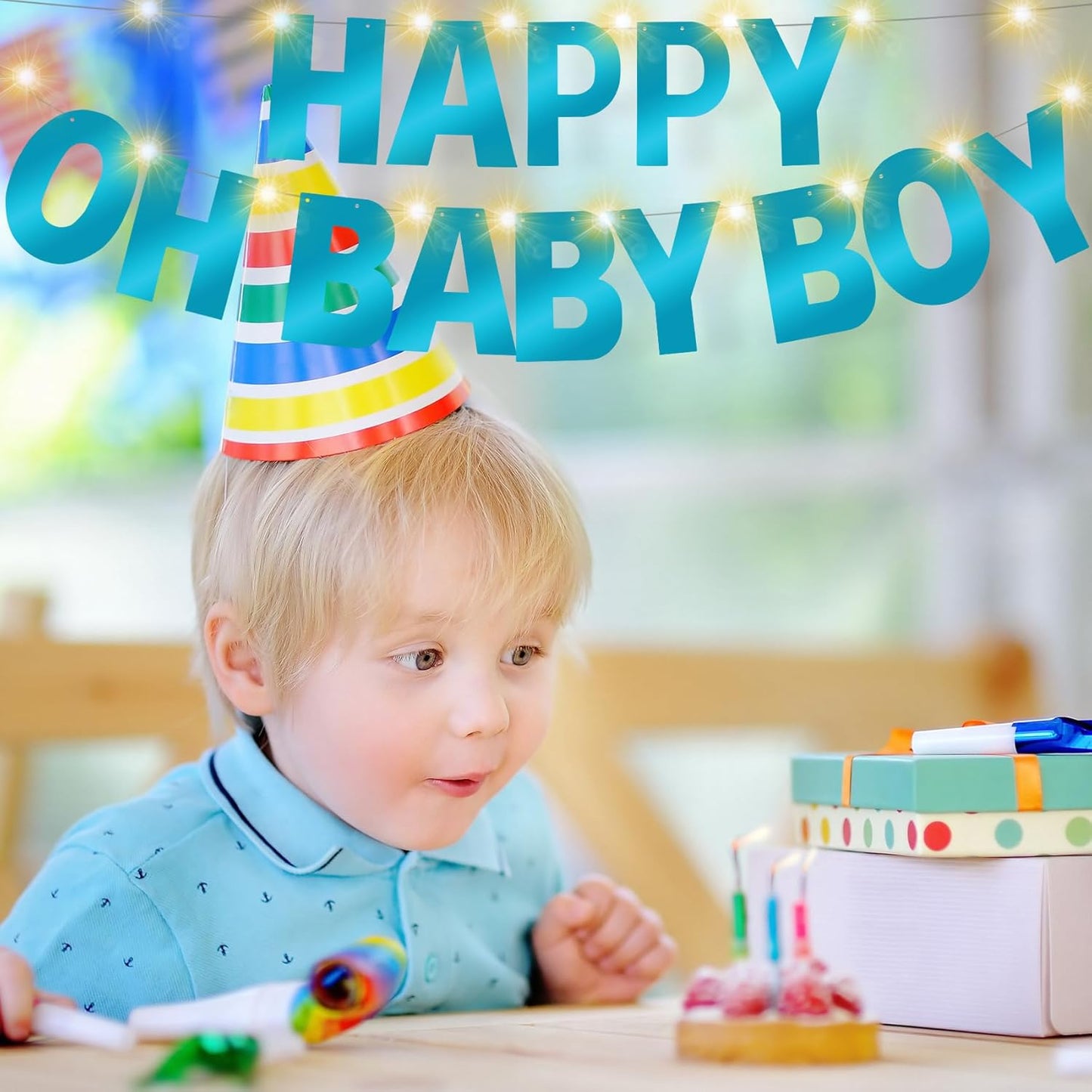 175Pcs DIY Glitter Customizable Banner Kit Happy Birthday Custom Letters Banner Happy New Year Personalized Banners Decor Christmas Baby Shower Birthday Party Decoration Supplies(Shiny Light Blue)