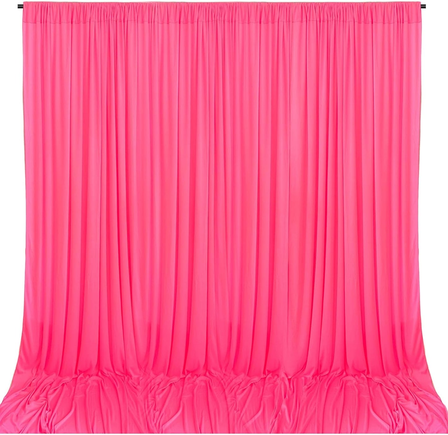 10 x 7 Feet Fluorescent Pink Backdrop Curtain for Partie, Background Curtains for Photoshoot, Birthday, Wedding, Halloween, Thanksgiving, Christmas Day, New Year Party Decorations 5Ft x 7Ft, 2 Panels