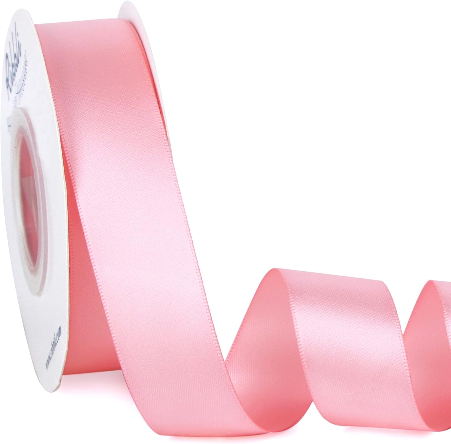 Ribbli Double Faced Pink Satin Ribbon,1” x Continuous 25 Yards,Use for Bows Bouquet,Gift Wrapping,Baby Shower,Floral Arrangement