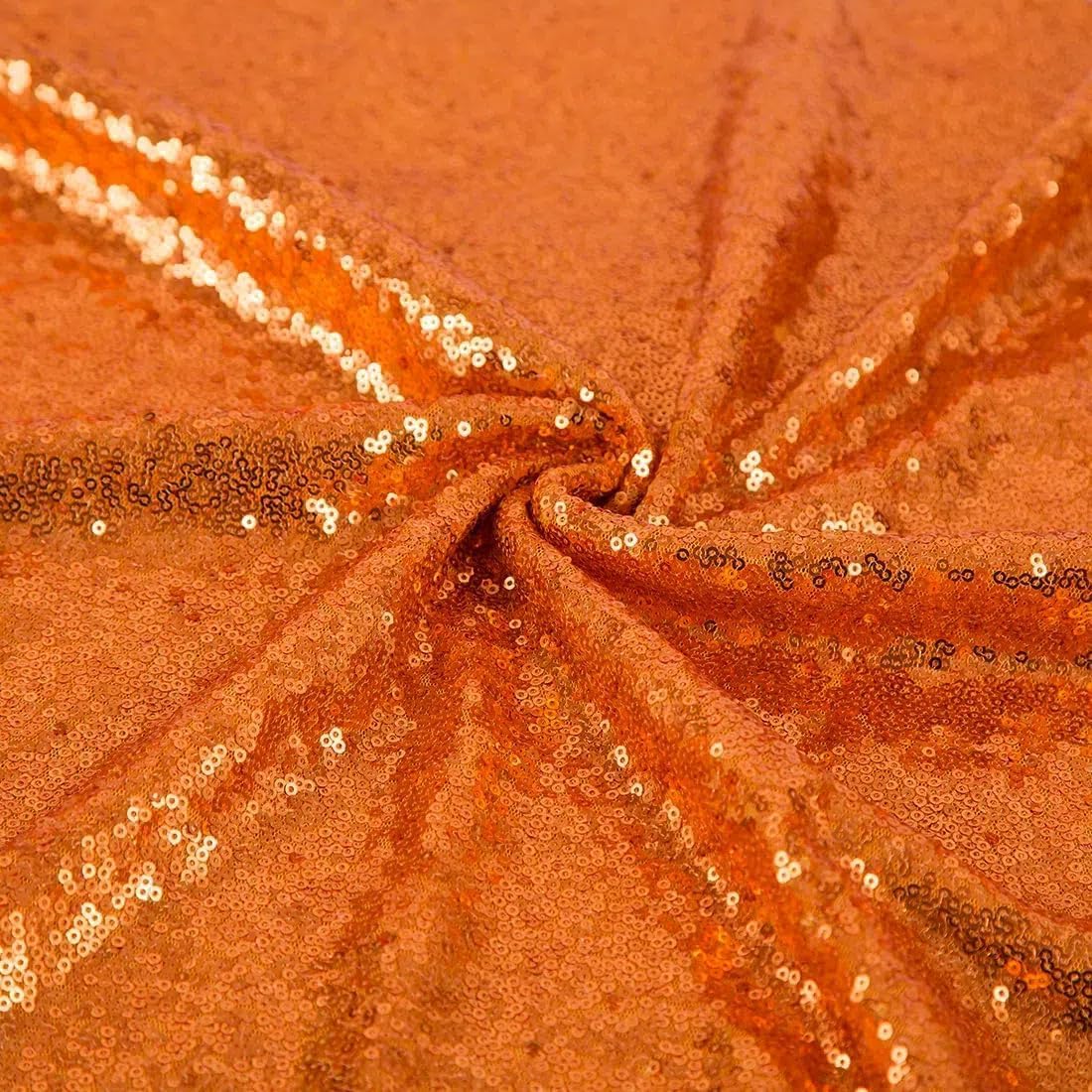 Orange Sequin Backdrop 2FTx8FT 2 Panel Glitter Fall Sequin Backdrop Sparkle Photo Background for Birthday Halloween Easter Thanksgiving